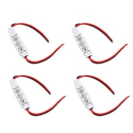 Acxico 4Pcs Low-Profile Inline Controller Dimmer Switch for Single Color LED Strip Light