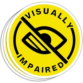 SUNHADO (3 Pcs) Visually Impaired Stickers Low Vision Stickers Blindness Awareness Stickers Disabled Disability Stickers Blind Visually Impaired Gifts Decorations Laptop Water Bottle Car Window 3"x4"