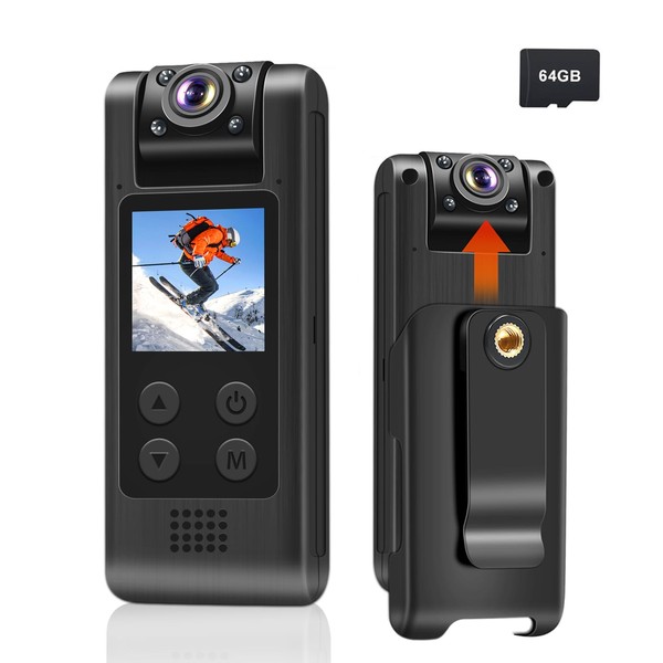 ZTCMIKO True 4K Small Camera, Body Camera, 64 GB SD
