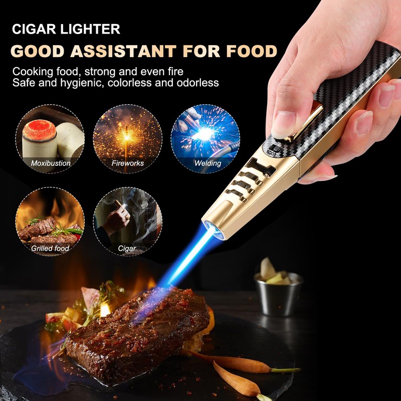Lighter,Powerful Firepower Adjustable Dual-Arc Torch Lighter Windproof for Outdoor Activities