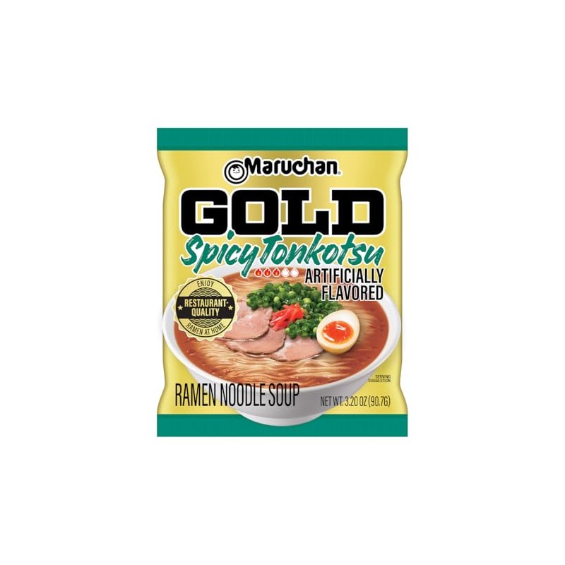 Maruchan Gold Spicy Tonkotsu Craft Ramen Noodles, Restaurant Quality Instant