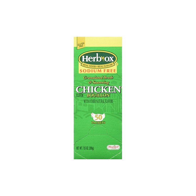 Herb-ox Hormel Herb Ox Chicken Bouillon Sodium Free 50 Packets