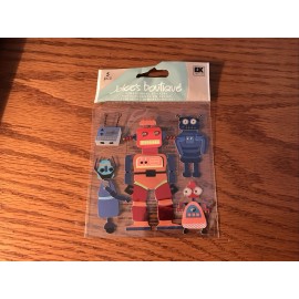 Jolee's RARE Jolees Robots w/ Remote Boys Toys Robot Kids 3D Card Scrapbook Stickers