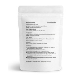 100 x Organic Spirulina 500mg Tablets, Detox, Cleanse, Energy, Immune Booster, Anti-Ageing (Vegan)