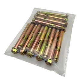 16 Pack Of Sleeve Anchor Bolts 8mm X 65mm For Concrete, Brick, Stone
