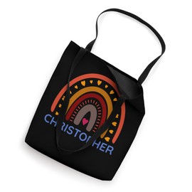Christopher Colorful Rainbow Design. Men / Boy / Baby Name Tote Bag