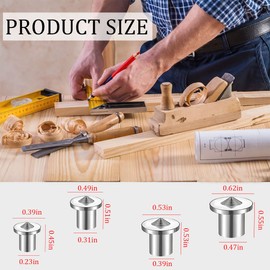 ELANE 48 Pcs Dowel Centering Pins,Metal Dowel Pins Dowels for Woodworking ( 1/4,5/16,3/8,1/2 ) (48)