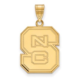NC State Large (3/4 Inch) Pendant (Gold Plated)