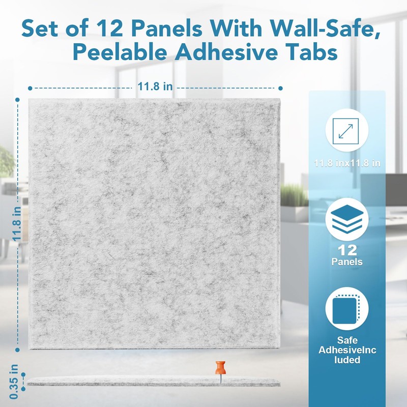 Large Cork Boards for Walls 48"x36" 12-Pack Felt Bulletin Boards