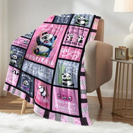 Nixwimeet Panda Gifts, Panda Blanket Gifts for Girls Women, Panda Throw Blanket Panda Gift Girls, Panda Accessories for Girls，Decor Funny Panda Birthday Gifts for Adults Kids 50"X40"