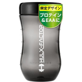 Hulk Factor Protein Shaker, Black, 16.9 fl oz (500 ml), Limited Design, Leak-proof, Small, Stylish, Bottle, Black, Translucent