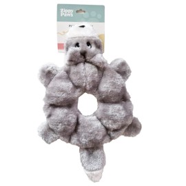 ZippyPaws Zippy Paws Loopy - Soft Plush Unstuffed Squeaky Chew Toy 10 " Gray Wolf