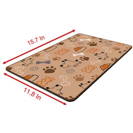 Pet Feeding Mat, 15.7 Inch x 11.8 Inch Diatom Ooze Waterproof Anti-Slip Bowel Met for Pet Food and Water (M)