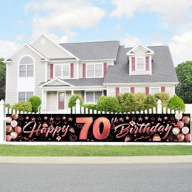 Deko 70 Geburtstag Frau Mann Rosegold,Banner 70 Geburtstag Deko,70 Geburtstag Frau Deko Girlande,Banner 70. Geburtstag Deko,Deko zum 70 Geburtstag,Geburtstag 70 Frau,Tischläufer 70.ter Geburtstag Deko