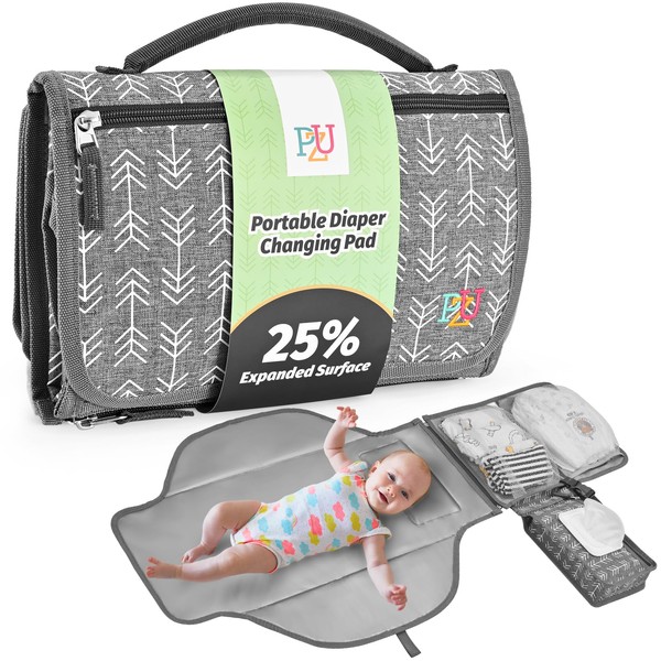 PZU Portable Changing Pad for Baby - Foldable Travel Diaper