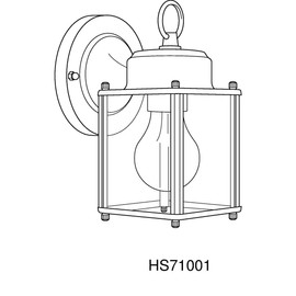 HomeStyle HS71001-10 HS71001-31 1-Light Small Wall Lantern, Black