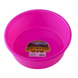 Little Giant® Plastic Utility Pan | Feed Pan | Durable & Versatile Livestock Feeding Bucket | Made in USA | 5 Quart | Hot Pink