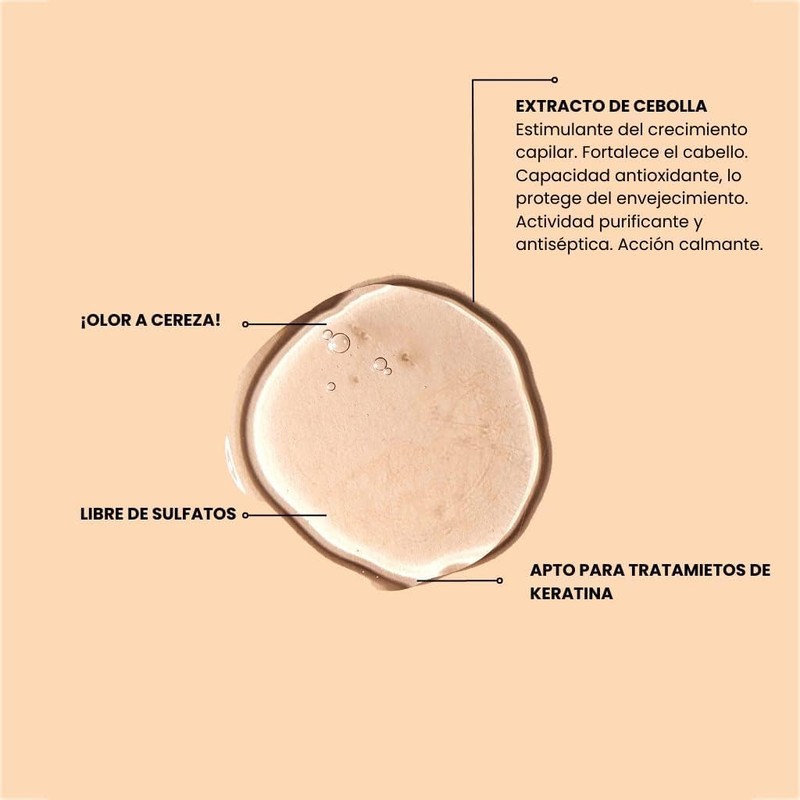 Mi Rebotica Professionelles Zwiebelshampoo für glattes oder gebleichtes Haar, Kirschduft,