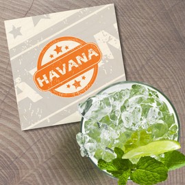 Unbranded Havana Grunge Travel 4'' X 4'' Square Wooden Coaster