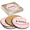 4 x Boxed Round Coasters - Name Hanna Marble Stone