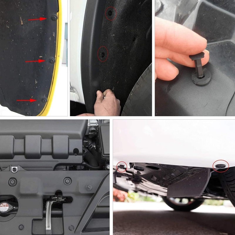 ELIFEPARTS 120 PCS 6 Types Rivets Push On Rivets Bumper