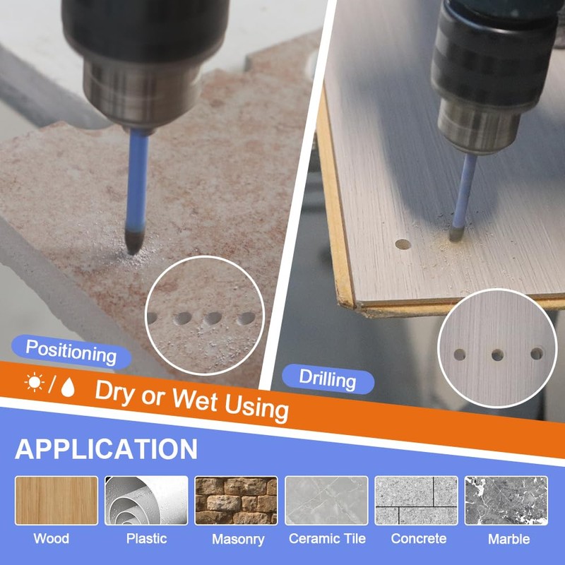 VENJELD Masonry Drill Bits Set - 5/6/8/10/12mm 5Pcs Carbide Drill