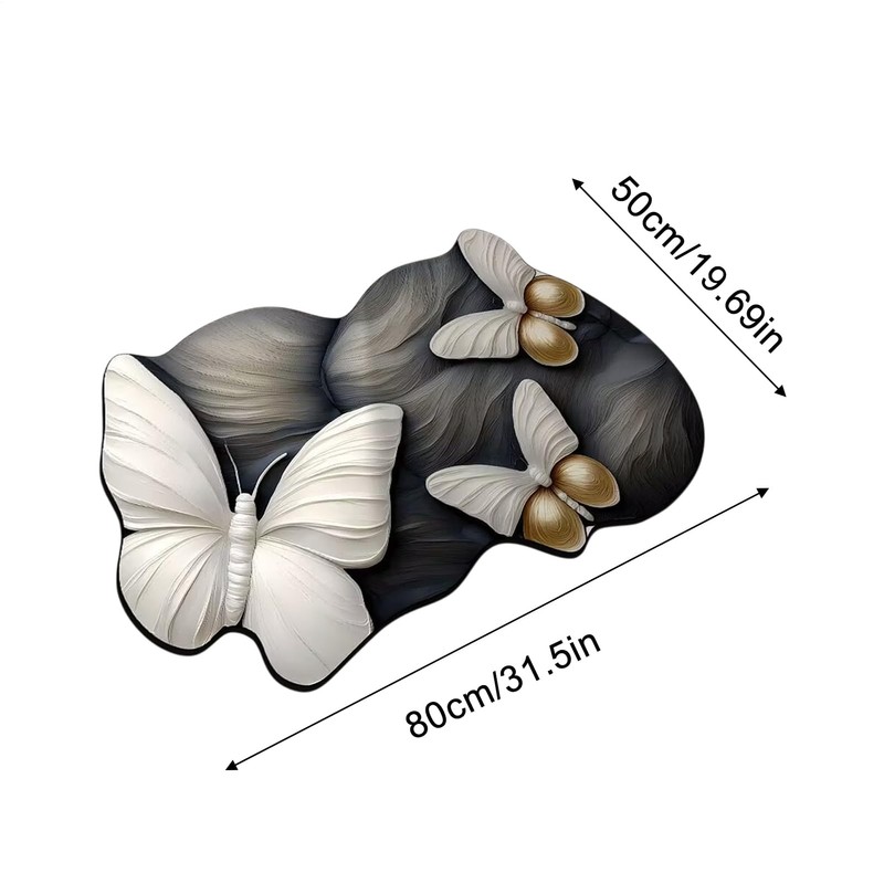 Butterfly Kitchen Rugs - Quick-Drying Carpet - 3D Realistic Pattern
