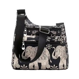 FAVORTALK Crossover Bags for Women Multi Pocket Casual Waterproof Cross Body Bags Large Capacity Nylon Messenger Handbag for Daily Use Travel Shopping with Multi Compartment - B39016