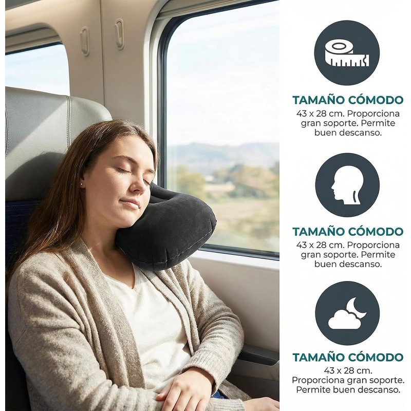 Almohadas de Viaje Inflables, Almohadas Inflables Ultraligeras para Acampar, Almohadas