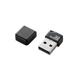 Elecom MF-SU2B32GBK 32GB USB Flash Drive 32GB USB 2.0 Small Strap Hole with Cap