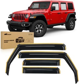 Nilight Window Visor Compatible with Jeep Wrangler JL/Jeep Gladiator 2018 2019 2020 2021 2022 2023 2024 Vent Window Visors, Rain Guards Acrylic-4pcs