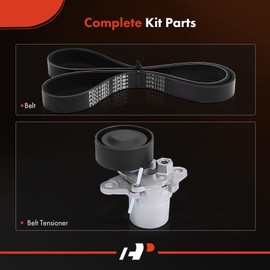 A-Premium Engine Serpentine Belt Drive Kit Compatible with A4 2013-2016, A4 allroad 2013-2016, A4 Quattro 2013-2016, Q5 2013-2017, A5 2013-2014, A5 Quattro, A6, A6 Quattro, allroad - DOHC L4 1.8L 2.0L