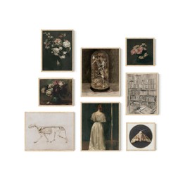 Roslynity Dark Academia Room Decor Wall Art Prints Set of 8 Vintage Gothic Witchy Aesthetic Moody Goth Victorian Creepy Gallery Wall Decor for Home Bedroom Living Room Bathroom (UNFRAMED)