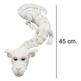 Genérico Articulated Lucky White Dragon Figure – 45 cm – Articulated Dragon Figure – Toy for Collectors, Decoration and Original Gift – Lucky Dragon Flexible – Falkor – Fujur