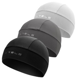 WRELS Inner Cap, Helmet, For Summer, Cool, Bike, Inner Helmet Cap, Cycle Cap, Hat, Sweatproof, Breathable, Sweat Absorbent, Quick Drying, For Work, Construction, Skiing, One Size Fits Most, Tri-color
