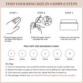 Polyjoy 14K Gold Plated Stacking Ring for Oura Ring Gen 4/Gen 3, Sparkling Cubic Zirconia Decorative Stack Rings Stackable Bands for Women, Rosegold