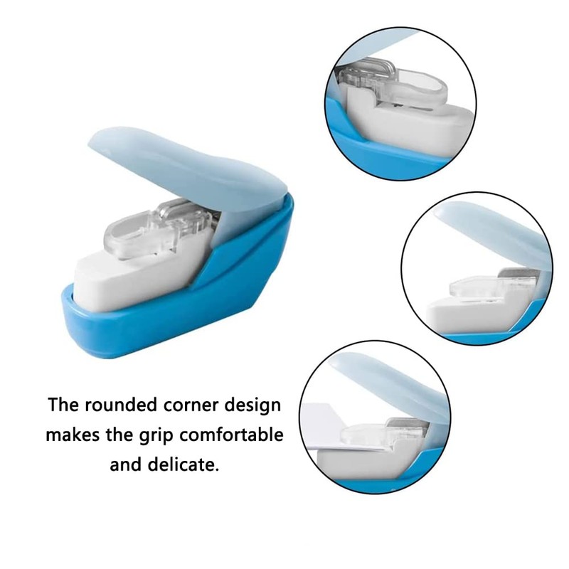 Staple-less stapler, mini cute book manual stapler machine for brochures,