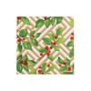 Caspari Holly and Fretwork White Cocktail Napkins - includes 20