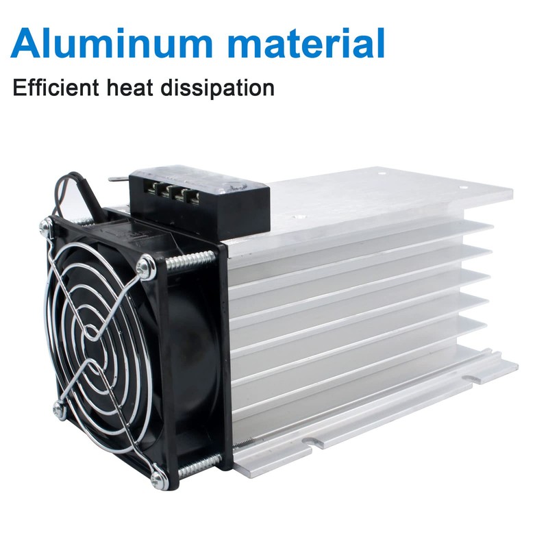 LCLCTC SSR Heat Sink with 120v Fan for Three 3