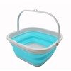 SAMMART Folding Tub (Grey/Cyanine, 5.5 L Bucket)