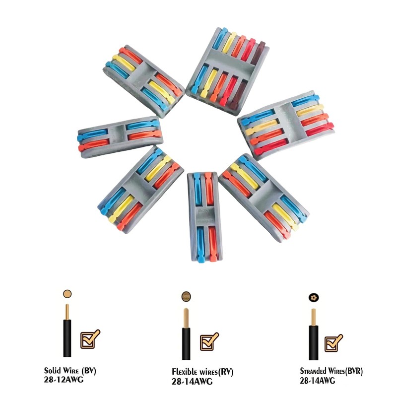 24pcs Lever Wire connectors, Plug-in Quick Cable Electrical Connector Nuts