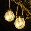 ROSHWEY Solar Lantern, 2 Pack Outdoor Lanterns with 30 LED