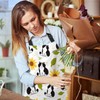 BGBDEIA Cartoon Cat and Sunflower Chefs Apron, Cooking and Baking