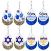 Hanukkah Acrylic Dangle Earrings Set for Women Menorah Dove Star