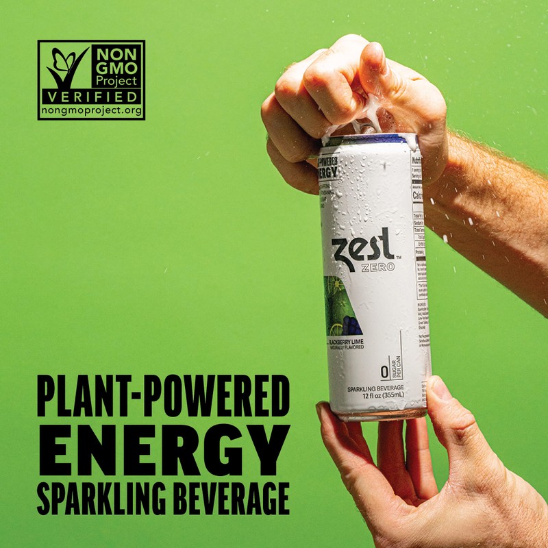 Zest Plant Powered Natural Energy Sparkling Drink - Blackberry Lime