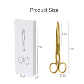 MultiBey Scissors Straight Recycled Stainless Steel 7" Copper Gold Multipurpose Fabric Leather Arts and Crafts Paper Shears Heavy Duty