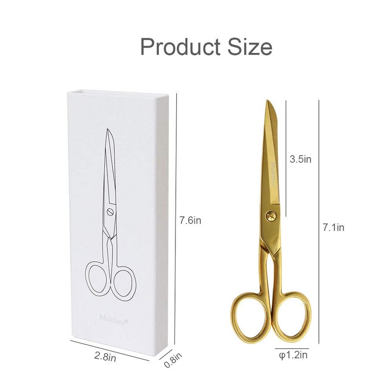MultiBey Scissors Straight Recycled Stainless Steel 7" Copper Gold Multipurpose