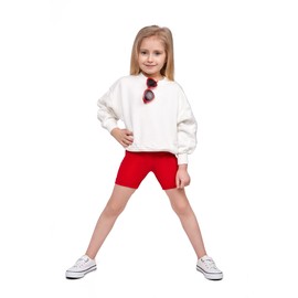 hi!mom School Short Leggings for Girls Cotton Rich 1/2 Length Shorts for School Uniform I Over-Knee Baby Kids Cotton Legggings Dancing School Elastic Soft Short Pants, 2-13 Years Red