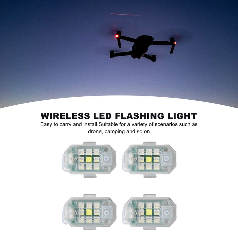 4Pcs LED Strobe Light High Brightness Waterproof Portable Wireless Flashing