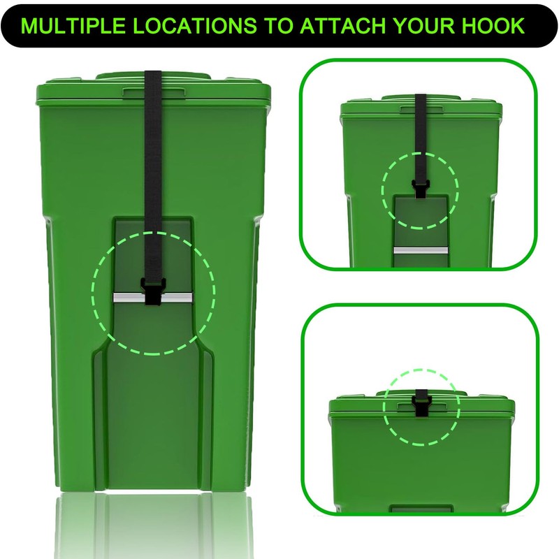 Metal Double Claw Trash Can Locks Strap for Animals,Universal Trash